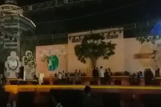 गांधी मैदान में ड्रोन शो का रिहर्सल
