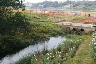 Drains dirty water in Narmada river