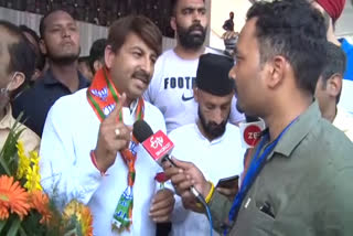 Bjp MP Manoj tiwari in dehradun