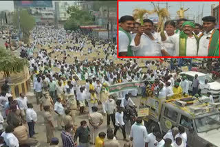 protest rally of farmers in Nellore