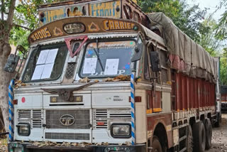 Truck carrying auto parts caught in Alwar