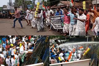 Youth Congress march to Kozhikode Collectorate  Youth Congress marched to Kozhikode Collectorate to protest on K Rail  കോഴിക്കോട് കലക്‌ടറേറ്റിലേക്ക് യൂത്ത് കോൺഗ്രസ് മാർച്ച്  പ്രതീകാത്മകാത്മക സർവേകല്ല് സ്ഥാപിച്ച് പ്രതിഷേധം  പ്രതീകാത്മകാത്മക സർവേകല്ല് സ്ഥാപിച്ച് യൂത്ത് കോൺഗ്രസ്  സിൽവർലൈൻ പ്രതിഷേധം  silverline protest