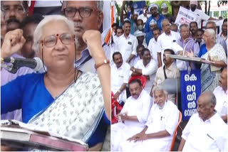 k rail protest latest  medha patkar on k rail  medha patkar inaugurate k rail protest  കെ റെയില്‍ വിരുദ്ധ മാര്‍ച്ച്  കെ റെയില്‍ പ്രതിഷേധം  സെക്രട്ടേറിയറ്റ് കെ റെയില്‍ വിരുദ്ധ മാര്‍ച്ച്  മേധാ പട്‌കർ കെ റെയില്‍ വിരുദ്ധ മാര്‍ച്ച്  സർക്കാരിനെതിരെ മേധാ പട്‌കർ