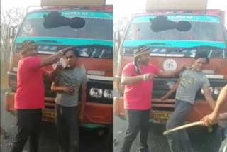 cow slaughter Bajrang Dal activists beats truck driver  Bajrang Dal activists attack  cow slaughter in maharashtra  മഹാരാഷ്‌ട്ര ഗോവധം  ബജ്‌റംഗ്‌ദൾ പ്രവർത്തകർ ആക്രമണം  കന്നുകാലി കടത്ത്