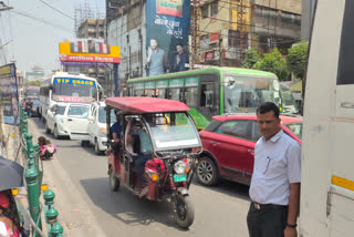 Jam in Patna due to Anganwadi workers protest