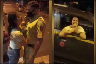 drunken woman Fighting with police video  A young woman drinking heavily Fighting with the police  മുംബൈ ഇന്നത്തെ വാര്‍ത്ത  പൊലീസിനുനേരെ മദ്യപിച്ചെത്തിയ യുവതിയുടെ കയ്യേറ്റവും അസഭ്യവര്‍ഷവും  മദ്യപിച്ച് ലക്കുകെട്ട യുവതി പൊലീസിനെ അസഭ്യംവിളിക്കുന്ന വീഡിയോ വൈറല്‍  mumbai todays news