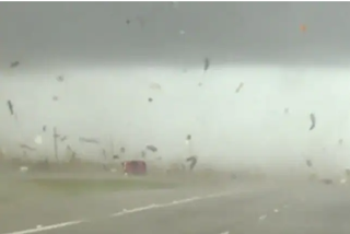 the truck spinning in Texas tornado