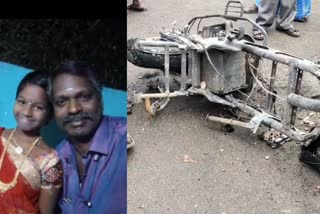 Father and daughter died after inhaling poisonous fumes following e scooter fire  Father and daughter killed in E Scooter fire accident in tamilnadu  ഇ സ്‌കൂട്ടർ തീപിടിത്തം അച്ഛനും മകളും മരിച്ചു  വേലൂർ ഇ സ്കൂട്ടർ വിഷപ്പുക ശ്വസിച്ച് മരണം  ചിന്നല്ലപുരം അച്ഛൻ മകൾ മരണം  Vellore Chinna Allalapuram Father daughter death