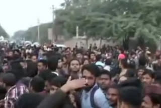 Students protesting in Campus Law Centre