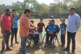 Wheel chair cricket match organized in Vasantkunj