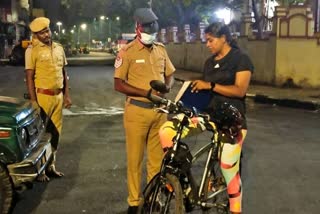 chennai-woman-ips-ramya-rides-bicycle-on-night-patrol-cm-stalin-appreciates