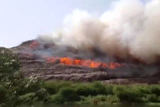 A massive fire broke out at the dumping yard of east Delhi's Ghazipur area on Monday leading to a huge cloud of smoke enveloping the region and neighbouring areas