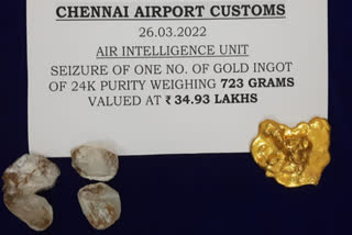 rs-34-lakh-worth-of-smuggled-gold-seized-in-chennai