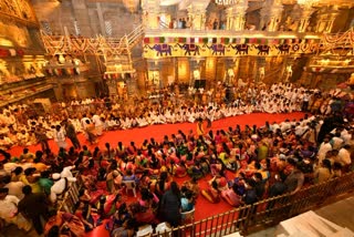 YADADRI TEMPLE REOPEN AND DEVOTEES COME TO VISIT GOD NARASIMHA