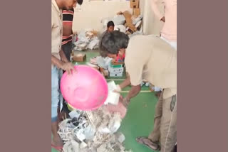 municipal staff dumped the garbage in shop at kurnool