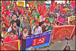 Central trade union strike in Shimla