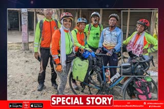 75 Years Old Women on Bicycle