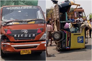 ಚಿತ್ರದುರ್ಗದ ಬಳಿ ಲಾರಿ-ಆಟೋ ನಡುವೆ ಅಪಘಾತ