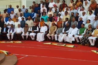 72 retiring Rajya Sabha MPs pose for farewell group photo in Parliament