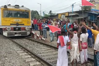 Rail Block in Habra for Protest Against Attack on Matua Community