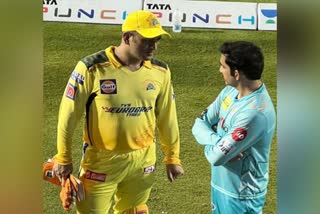 dhoni and gambir  IPL 2022 | ആരാധകരെ അത്ഭുതപ്പെടുത്തി മത്സര ശേഷം വിശേഷം പങ്കുവെച്ച് ഗംഭീറും ധോണിയും  Gautam Gambhir and MS Dhoni  എം.എസ് ധോണി ഗൗതം ഗംഭീർ  IPL 2022  ചെന്നൈ സൂപ്പര്‍ കിങ്‌സ് - ലഖ്‌നൗ സൂപ്പര്‍ ജയന്‍റ്‌സ്  LSG CSK