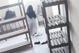 girl student offering namaz in Central University