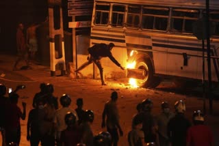 Mob of Protestors in Sri Lanka