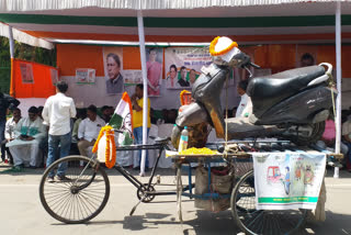 Congress protest  against inflation in ranchi