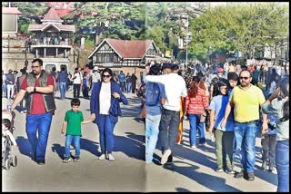 Tourists visit Shimla to enjoy