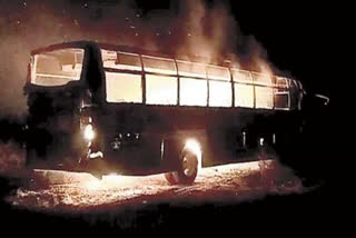 private travel bus fire accident