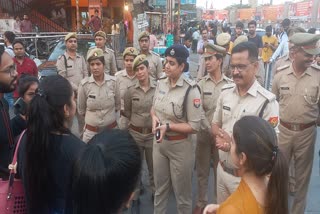 Noida Police launched anti Romeo campaign police officers patrolled busy places