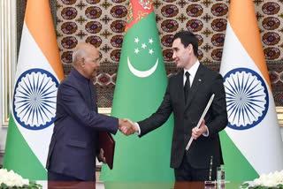 After the meeting between President Ram Nath Kovind and Turkmenistan President Gurbanguly Berdimuhamedow, four MoUs were signed between both sides in the field of Culture and Art, Disaster Management, Youth matters and Financial intelligence