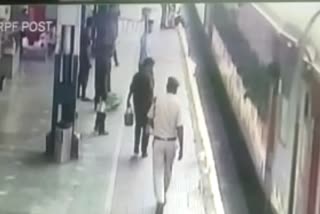 Rescued a person falling under a moving train