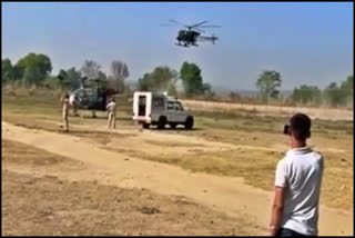 army helicopter Emergency landing in Una