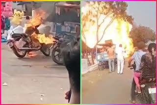 Royal Enfield caught fire in Andhra Pradesh