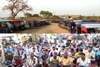 protest of e rickshaw drivers