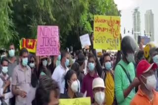 Massive protests outside Sri Lankan Parliament amid economic crisis