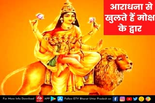 प्रयागराज  prayagraj latest news  etv bharat up news  The doors of salvation  Goddess Skandmata  opened by the worship of Goddess  देवी स्कंदमाता की आराधना  खुलते हैं मोक्ष के द्वार  जानिए पूजा विधि  नवरात्रि का पांचवा दिन  स्कंदमाता की उपासना