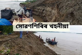 River erosion in Lakhimpur