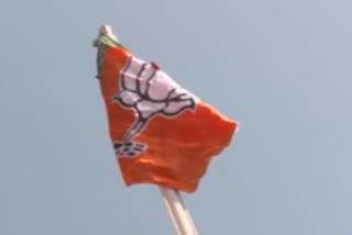 Yogi Adityanath hoists the BJP flag on the 42nd foundation day in Lucknow