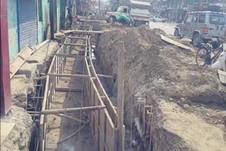 construction of drain on haridwar road