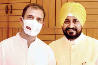 Charanjit Channi arrives in Delhi and meets Rahul Gandhi
