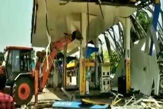 Petrol pump demolished in UP