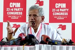 Sitaram Yechury CM and Kerala leaders on Krail project  Sitaram Yechury rejects Chief Minister and Kerala leaders on Silver Line project  cpm General Secretary Sitaram Yechury  സിൽവർലൈൻ പദ്ധതിയിൽ സീതാറാം യെച്ചൂരി  Sitaram Yechury on Krail project  മുഖ്യമന്ത്രിയെയും കേരള നേതാക്കളെയും തള്ളി യെച്ചൂരി  പിണറായി വിജയൻ പറഞ്ഞത് പാർട്ടി ലൈനല്ല യെച്ചൂരി  സിപിഎം ജനറൽ സെക്രട്ടറി സീതാറാം യെച്ചൂരി  CPM General Secretary Sitaram Yechury