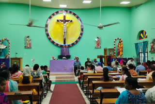 prayer in church before good Friday in Patna