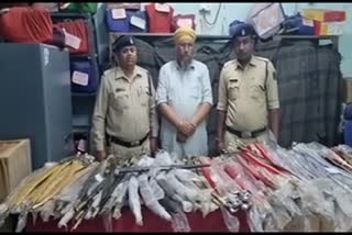 A cache of swords found in Raipur