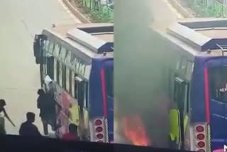 A bus-bike burst in an accident