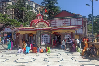 Crowd in temples on the occasion of Ashtami in Shimla.