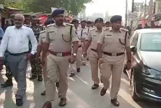 Flag march in Begusarai