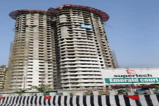 Noida twin tower demolition test blast today